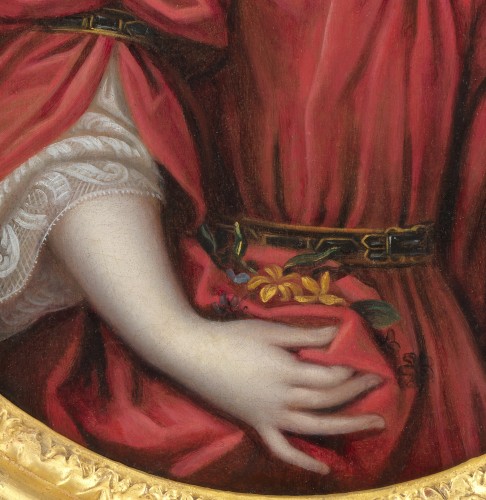 Jeune princesse aux fleurs – Ecole française du 17e siècle - Galerie Thierry Matranga