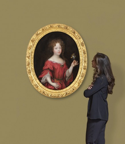 XVIIe siècle - Jeune princesse aux fleurs – Ecole française du 17e siècle