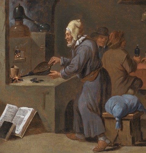 Tableaux et dessins Tableaux XVIIe siècle - L’alchimiste dans son cabinet – Thomas van Apshoven (1622 – 1664)