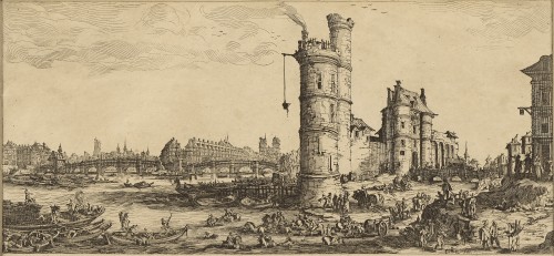 Vue du Pont Neuf et de la Tour de Nesle, Jacques Callot (Nancy, 1592 – 1635).