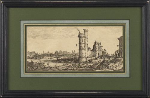 Vue du Pont Neuf et de la Tour de Nesle, Jacques Callot (Nancy, 1592 – 1635). - Gravures et livres anciens Style 