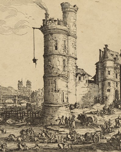 Vue du Pont Neuf et de la Tour de Nesle, Jacques Callot (Nancy, 1592 – 1635). - Galerie Thierry Matranga