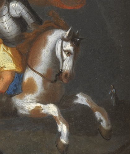 Saint Georges terrassant le dragon, École véronaise XVIIe siècle - Galerie Thierry Matranga