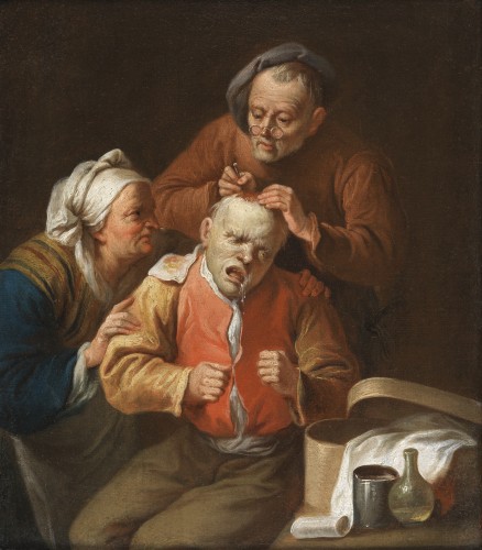 La Pierre de folie – École hollandaise du XVIIe siècle attribuée à Egbert van Heemskerck l’Ancien - Tableaux et dessins Style 