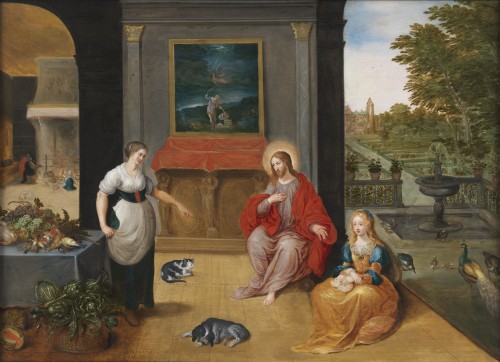 Jésus chez Marthe et Marie - Frans II Francken (1581–1642) et atelier - Tableaux et dessins Style 
