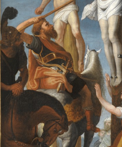 XVIIe siècle - La Crucifixion ou « le Coup de lance », école lorraine du 17e siècle