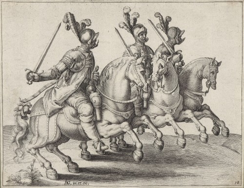 Trois cavaliers chargeant - Jacob de Gheyn II (1565–1629)
