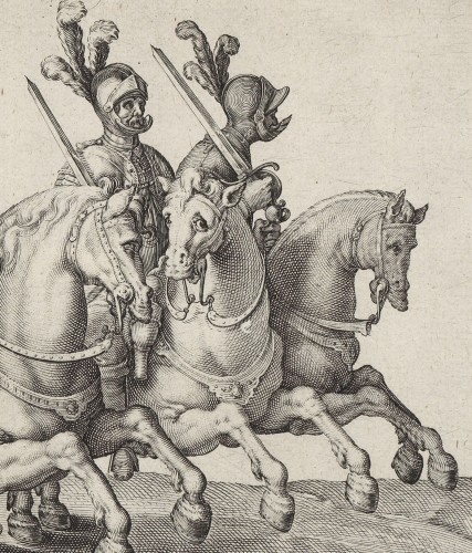 Trois cavaliers chargeant - Jacob de Gheyn II (1565–1629) - Galerie Thierry Matranga
