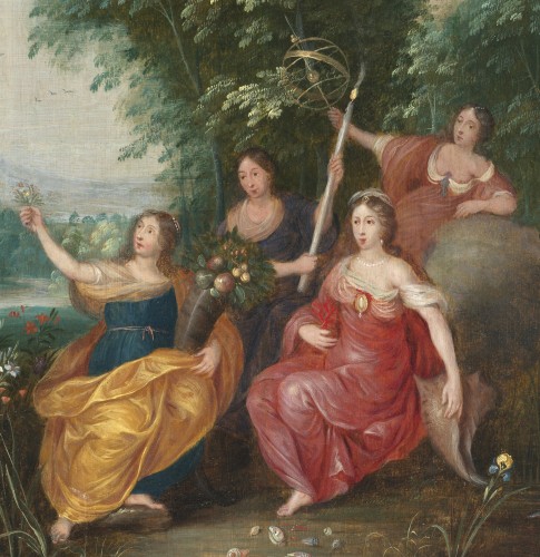 Tableaux et dessins Tableaux XVIIe siècle - Allégorie des Quatre Eléments, École anversoise début du XVIIe siècle