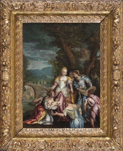 Moïse sauvé des eaux, École germano-vénitienne vers 1600 attribué à Hans Rottenhammer (1564 – 1625)