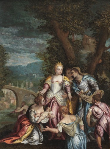 Moïse sauvé des eaux, attribué à Hans Rottenhammer (1564 – 1625) - Tableaux et dessins Style 