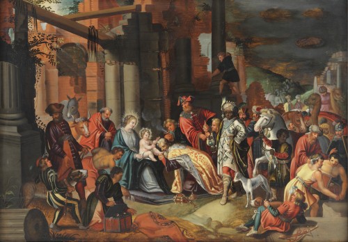 L’Adoration des Mages – Atelier d’Ambrosius I Francken (1544 – 1618) - Tableaux et dessins Style 
