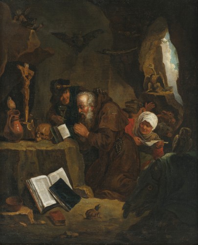 The Temptation of Saint Anthony – 17th century Flemish School - Paintings & Drawings Style 