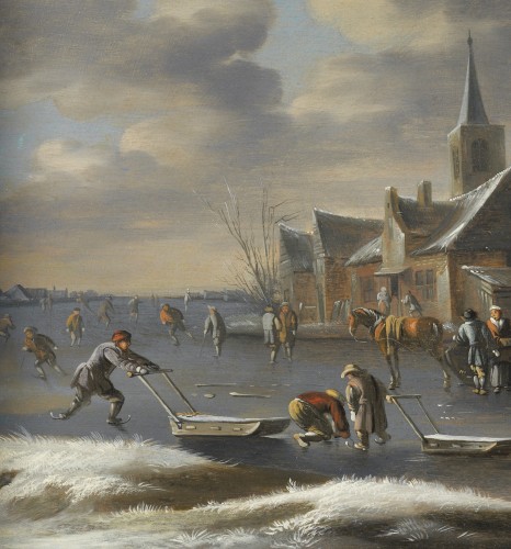 Les plaisirs de la glace – attribué à Klaes Molenaer (c. 1630 - 1676) - Galerie Thierry Matranga