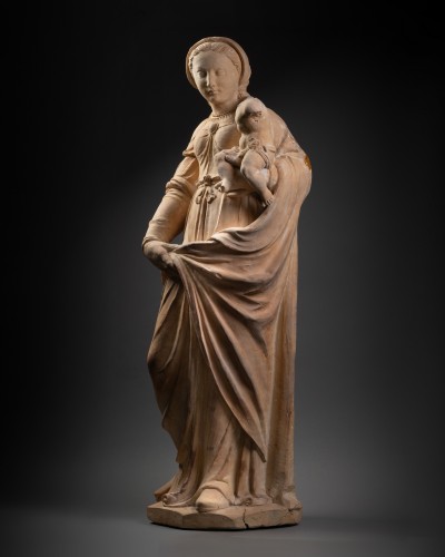Vierge à l’Enfant en terre cuite, atelier du Mans vers 1580 - Sculpture Style 