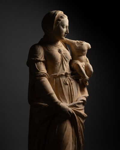 Vierge à l’Enfant en terre cuite, atelier du Mans vers 1580 - 