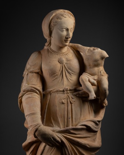  - Vierge à l’Enfant en terre cuite, atelier du Mans vers 1580