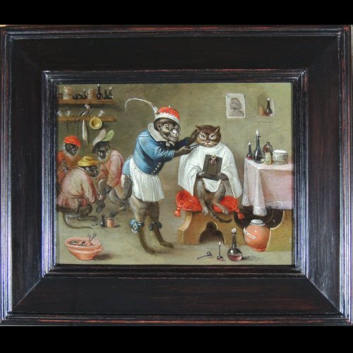  - Flemish School XVIIth c - Ferdinand van Kessel - The barber monkey