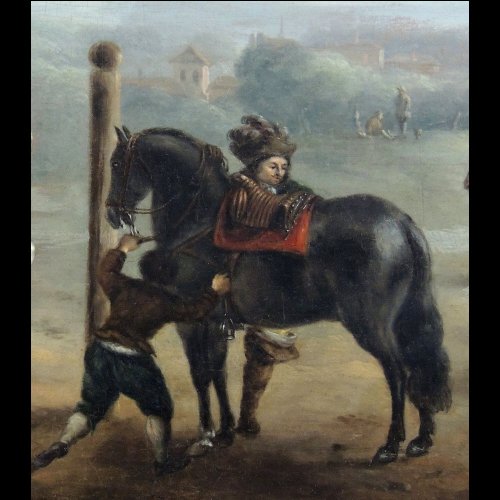 The riding academy - 16th century Dutch School - Philips Wouwerman Workshop - 