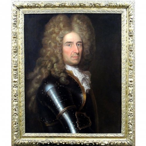 Hyacinthe Rigaud workshop circa 1690 - Portrait of a lord in armor