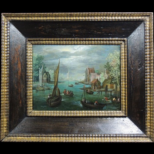 Flemish school of the 17th century - Fishermen in a river landscape - Paintings & Drawings Style 