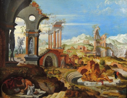 St-Jérôme dans les ruines de Rome – Pays-Bas fin XVIe siècle