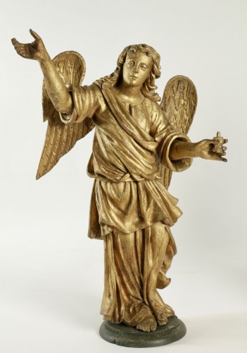 Pair of ceroferial angels - Italy 17th century - Sculpture Style 