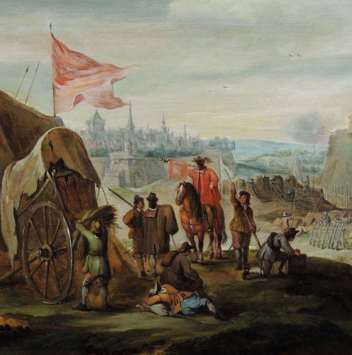 Robert van den Hoecke (1622 – 1668) - Siège de ville - Tableaux et dessins Style 