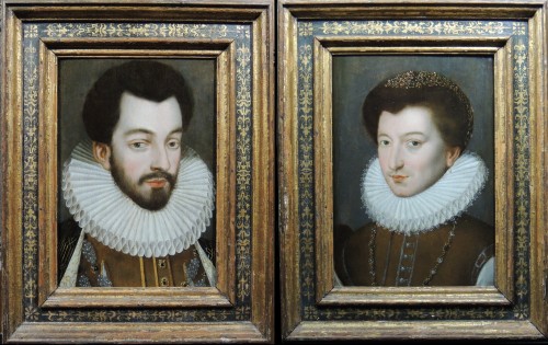 Henry III and Paul Stuart de Caussade - François Clouet school 16th 