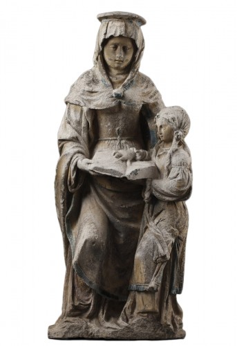 The Virgin Education. Carved stone group, East of France before 1550