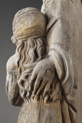 Antiquités - L'Education de la Vierge en pierre sculptée, Est de la France avant 1550