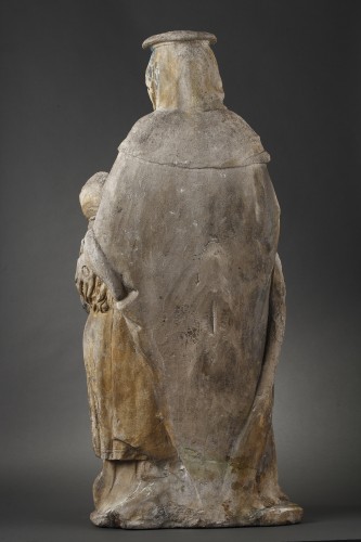 Antiquités - L'Education de la Vierge en pierre sculptée, Est de la France avant 1550