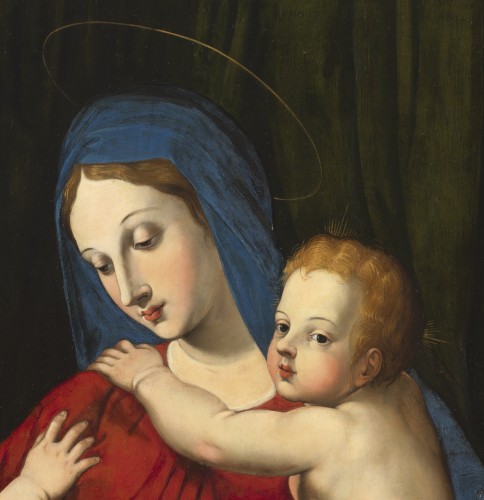 Vierge à l’Enfant et St Jean-Baptiste - Renaissance italienne - Tableaux et dessins Style 