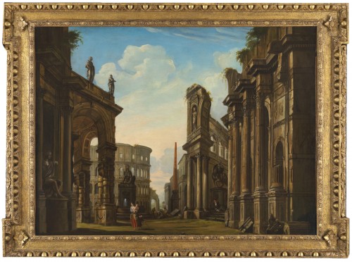 Grand caprice architectural romain – Suiveur de Panini XVIIIe siècle