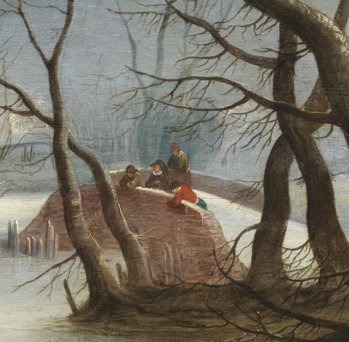 Tableaux et dessins Tableaux XVIIe siècle - Paysage d’hiver – Attribué à Denys van Alsloot (1570 – 1628)