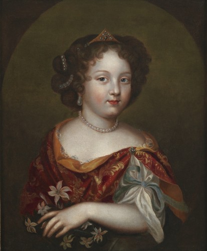 Portrait présumé de Mademoiselle de Blois (1666 – 1739) - Atelier de Pierre Mignard - Tableaux et dessins Style Louis XIV