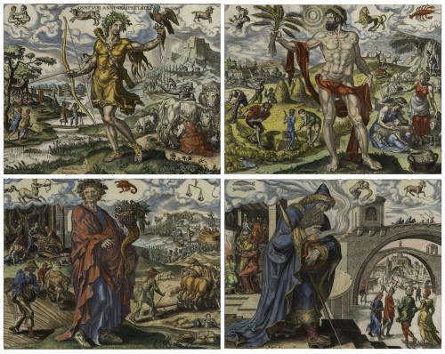Les 4 Saisons, quatre gravures par Philip Galle (1537 – 1612)