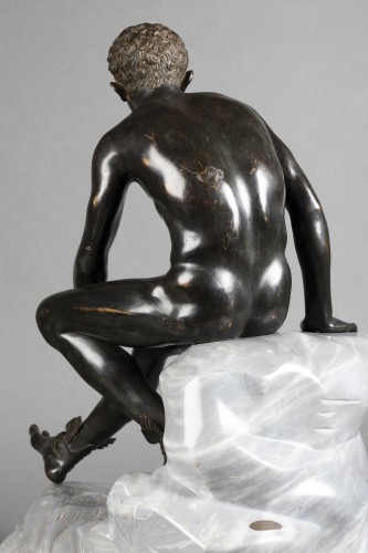 Hermès seated after Antiquity - bronze circa 1890 - Sculpture Style 