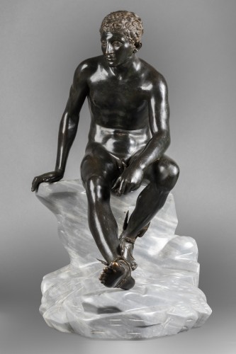 Sculpture  - Hermès seated after Antiquity - bronze circa 1890