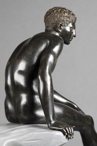 XIXe siècle - Hermès assis d’après l’antique – bronze vers 1890