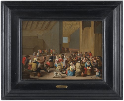 17th century - Peasant rejoicing - signed Mattheus van Helmont (1623 - 1679)