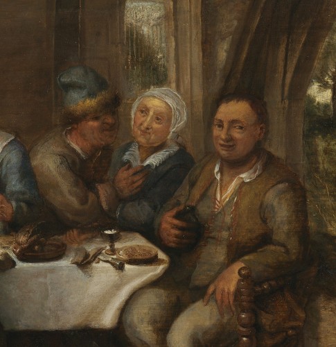 Repas paysan dans une taverne, Pays-Bas 17e siècle - Galerie Thierry Matranga