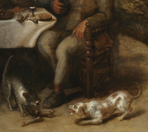 XVIIe siècle - Repas paysan dans une taverne, Pays-Bas 17e siècle