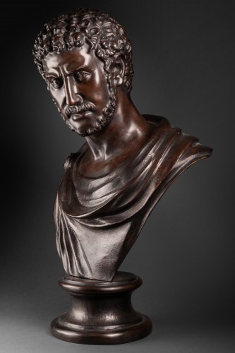 Sculpture Sculpture en Bronze - Buste de l’empereur romain Caracalla