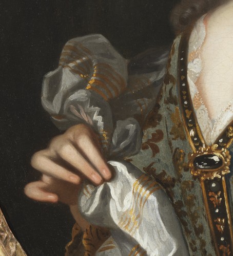 XVIIe siècle - Portrait de jeune princesse – Entourage de Pierre Mignard (1610 – 1695)