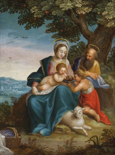 Sainte Famille - Attribuée à Victor Wolfvoet II (1612 - 1652) - Tableaux et dessins Style 