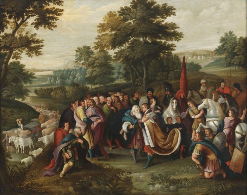 La Rencontre de Joseph et de Jacob - Gaspar van der Lanen (1592 – après 1624) - Tableaux et dessins Style 