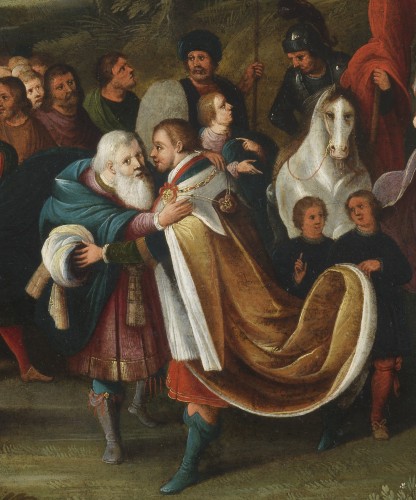 Tableaux et dessins Tableaux XVIIe siècle - La Rencontre de Joseph et de Jacob - Gaspar van der Lanen (1592 – après 1624)
