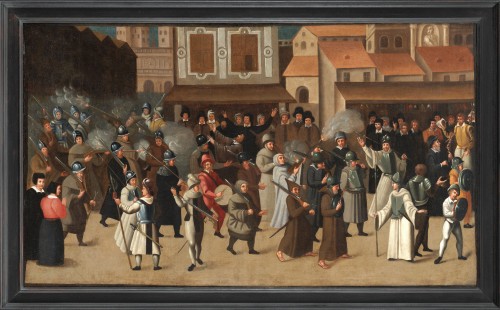 Procession de la Ligue – Ecole française de la fin du XVIe siècle - Tableaux et dessins Style 