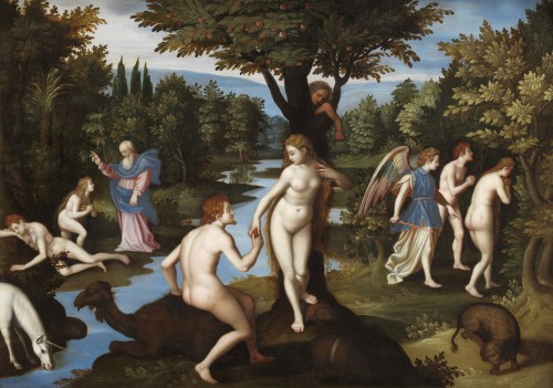 Le Paradis terrestre - Ecole florentine vers 1600 - Suite de Francesco d’Ubertino - Tableaux et dessins Style 